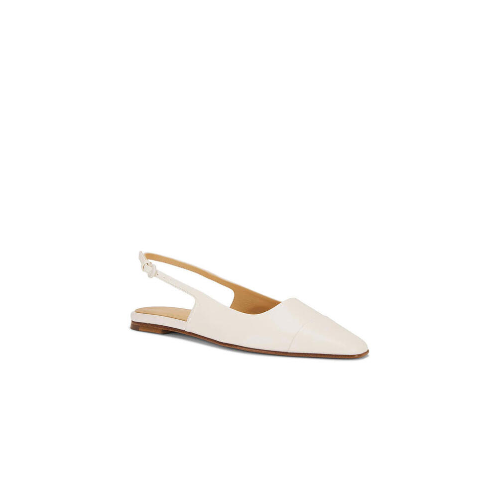 Dear Frances Tia  Leather toe cap Slingback Flats white SZ 40 NIB $530msrp